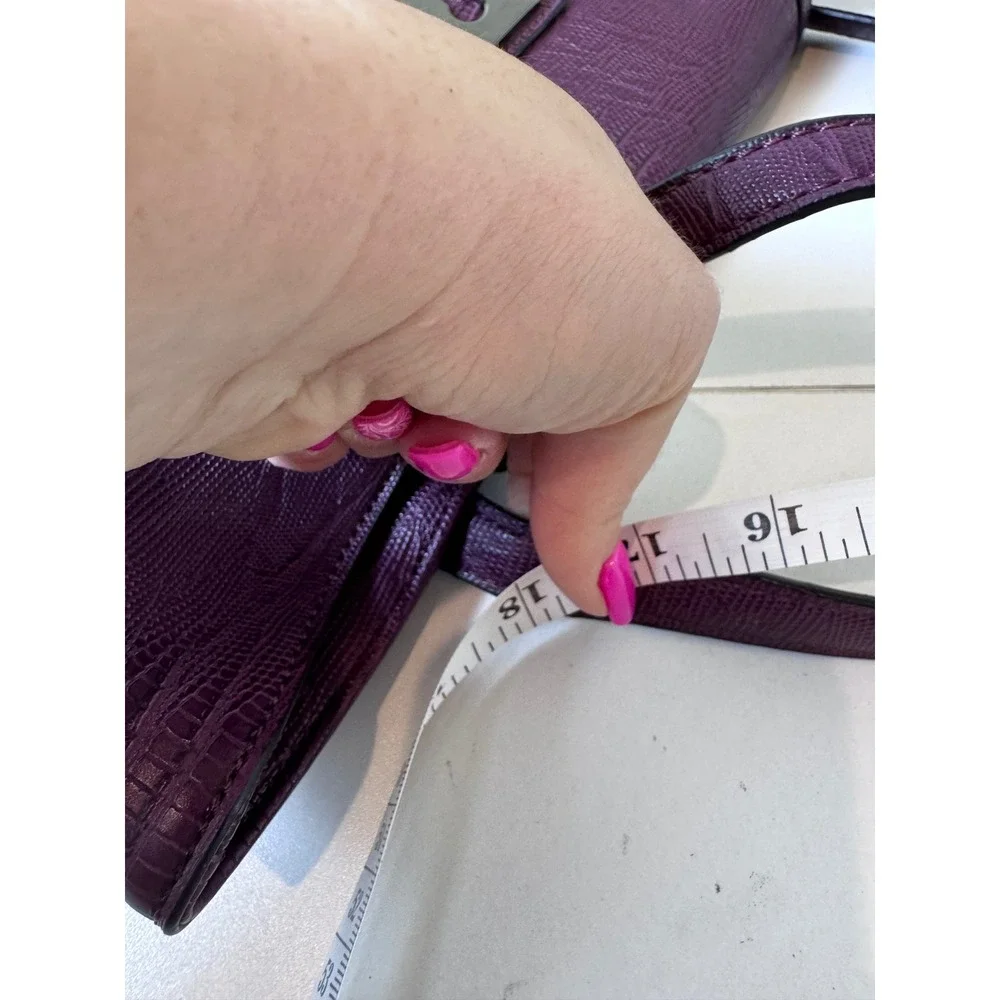 Danielle Nicole Tote Bag Women Large Purple Faux Lizard Embossed Structured Chic - Picture 14 of 14